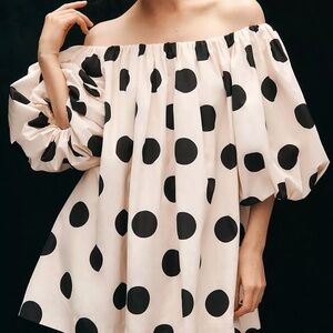 Puff-Sleeve Off-The-Shoulder Mini Dress